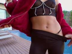 Tussi, Grosser arsch, Blasen, Schwanz, Flexibel, Latina, Pov