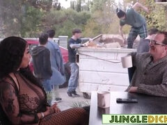 お尻, デカ尻, フェラチオ, チン, 黒人, デブ, グループ, 妻