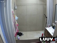 Leie, Freund, Paar, Selbstgemacht, Russisch, Dusche, Spanner, Netzkamera
