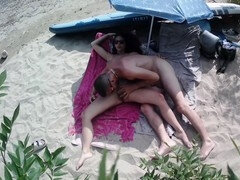 Leie, Strand, Bikini, Besamung, Milf, Orgasmus, Zierlich, Pov