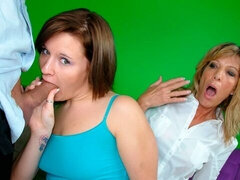 Rubia, Mamada, Semen en la boca, Corridas, Ffm, Pajear, Pov, Trio