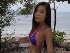 Amateur, Américain, Cul, Plage, Petite amie, De plein air, Pov, Mouillée