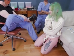 Big-ass brat girl gets punished with cock and man feet