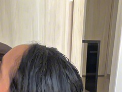 Leie, Grosser schwanz, Schwarz, Blasen, Paar, Schwarz, Freundin