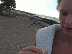 Amateur, Culo, Playa, Orgasmo, Al aire libre, Pov, Afeitado, Adolescente