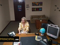 Blonde Mature Slut Gigi Dior Swallows Principal's Cumshot To Help Her Stepson - Rough reality sex in office