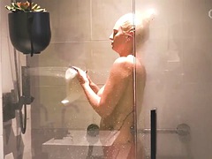 黒人, 浮気する, イく瞬間, 黒人, ハードコア, シャワー, オッパイの, 妻