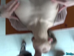 Enthousiasteling, Pijpbeurt, Bedriegen, Stel, Sperma shot, Hondjeshouding, Buiten, Russisch