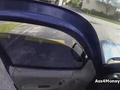 Blown by broke busty teen at parking lot