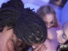 BBC Threesome For Big Boobied Besties - Interracial Threesome Hardcore