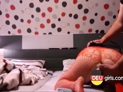 Amateur, Sucer une bite, Brunette brune, Femme couguar, Queue, Lingerie, Chatte, Vibromasseur