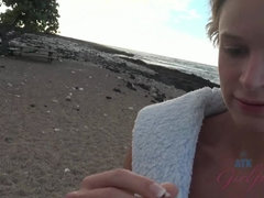Playa, Bikini, Mamada, Orgasmo, Pov, Público, Adolescente, Mojado