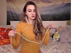 Brunette brune, Européenne, Masturbation, Softcore, Solo, Webcam