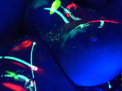 Big hair and big tits: Eva Angelina gets fucked in neon glow