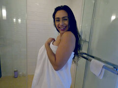 アナル, 浴室, デカ尻, 茶髪の, 指いじり, オナニー, 一人, 濡れ