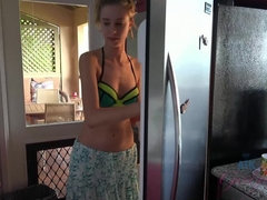 素人, ビーチ, ビキニ, ブロンド, 彼女, オマンコ, スカート, オッパイの