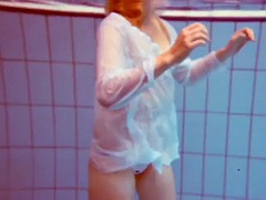 美女, デカパイ, フェティッシュ, プール, ポルノスター, 公共, ロシア人, オッパイの