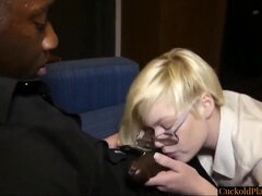 Enthousiasteling, Kreng, Zwart, Blond, Man die toekijkt, Huisgemaakt, Interraciaal, Vrouw