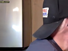 First Gloryhole lover DILF sucks cock in amateur blowjob