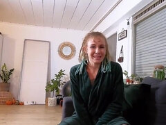 Skinny German woman Julia Juice seduces for POV screwing