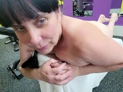 Falicha Karr Gym Slut - Curvy Canadian MILF with Big Natural Tits Gets Ass Fucked Doggy Style
