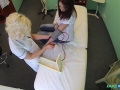 69, カップル, マッサージ, 看護婦, オフィス, オマンコ, ユニフォーム, のぞき