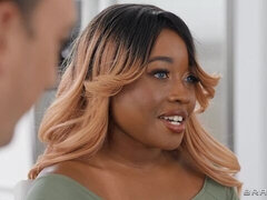 デカ尻, デカチン, デカパイ, ブロンド, フェラチオ, 黒人, 異人種間, 剃毛