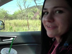 The rain doesn't keep you and Violet from exploring the lava flow