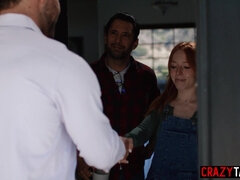 Stepdad and guy pounded exciting stepdaughter
