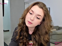 Lovely girl with perfect tits jerking off