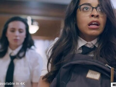 Braunhaarige, Schwanz, Schwarz, Familie, Hardcore, Muschi, Rau, Uniform