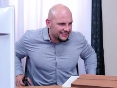 Bossy blonde vixen fucks her employee in the office