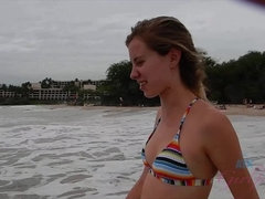 Playa, Bikini, Rubia, Despelote, Pov, Público, Coño, Tetas