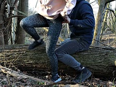 Sucking dick and getting fucked from behind by a random stranger on a walk in the park. AnnaHomeMix