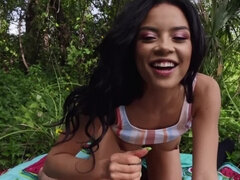 American, Brunette, Gagging, Outdoor, Pov, Pussy, Tattoo, Teen