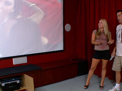 Amerikanisch, Arschlecken, Grosse titten, Blondine, Schwanz, Hd, Lecken, Rau