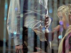 Blondine, Blasen, Handjob, Milf