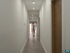 Arsch, Schwarz, Blondine, Hundestellung, Absätze, Lingerie, Strümpfe, Titten