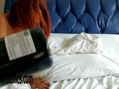 Redhead MILF Maria's XXL butt fucking bottle scene