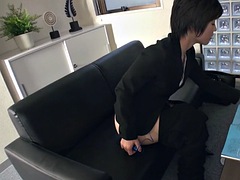 Japanische massage, Masturbation, Büro, Strumpfhose, Sekretärin, Vibrator