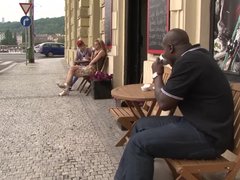 アナル, デカチン, 黒人, ブロンド, フェラチオ, 浮気する, 熟年, 妻