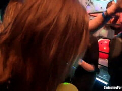 Lesbian party girls get kinky in public clubbing frenzy