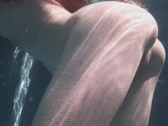 美人, デカパイ, ヨーロピアン, アウトドア, 一人, 水中