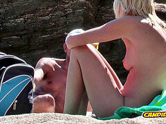 Plage, Gros cul, Couple, Voyeur