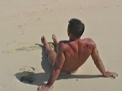 Anal, Plage, Grosse bite, Sucer une bite, Homosexuelle, Hard, Muscle, De plein air