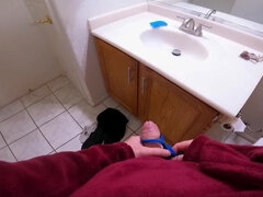 お尻, 浴室, ブロンド, 捕まる, 家族, 自家製, 母, パンティ