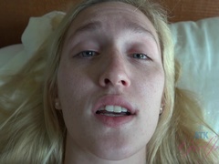 Blondine, Papi, Fussjob, Freundin, Behaart, Öl, Pov, Muschi