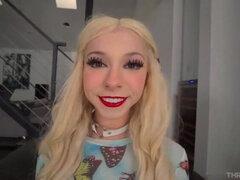 Blondine, Kehlenfick, Aufs gesicht abspritzen, Handjob, Hd, Pov