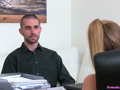 Female Agent (FakeHub): Massive cumshot covers agents pussy