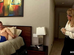 Mature Step-Mom Nina Hartley Catches Boy Jerking, Fucks Him - Full Porn